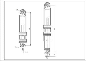 Tank shock absorber for washing machines 80N Indesit C00303582 CIMA hole diameter 8 mm (set of 2 pcs.)