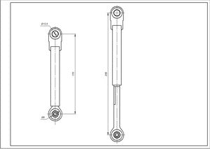 Tank shock absorber (2 pieces) for Bosch 00673541 washing machine