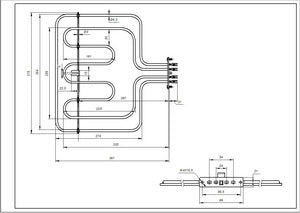 Top grill (grill) for Ardo oven 524013300 2500W (700+1800W)