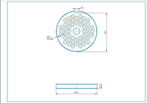 Grid 4.5mm for Braun 67000907 grinder (with groove)