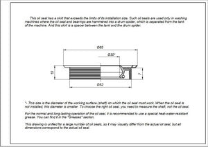 Oil seal 30*52/65*7/10mm for Indesit washing machine C00096186