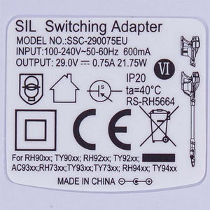 Adapter SSC-290075EU 750mA for battery vacuum cleaner Rowenta RS-RH5664