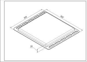 Aluminum tray for oven 422x370x20mm Zanussi 140128879065