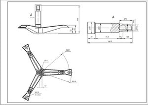 EBI drum cross for Samsung washing machine COD.734 L=126mm