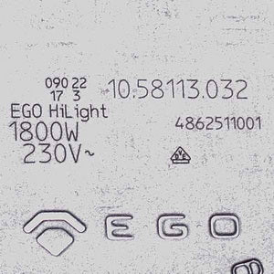 COK061UN EGO burner for glass-ceramic surface D=200mm 1800W 10.58113.032