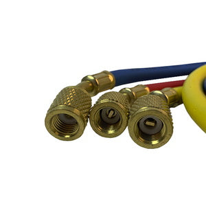 A set of filling hoses B336-S (3 pcs.x900mm 1/4&apos&apos-1/4&apos&apos SAE) for freon R-22 R-134 R-502