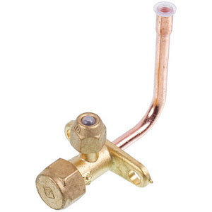 Service faucet (port) 1/4" corner 90° for air conditioner