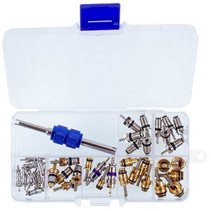 Set of nipples ST-247 (7 types 39 spools + screwdriver) for car air conditioner