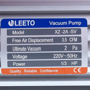 Vacuum pump with pressure gauge LEETO XZ-2A/C-SV (1 stage/100 l/min)