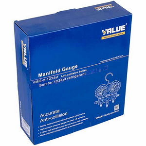 Pressure manifold 2-valve VMG-2 R1234YF (R1234) Value + hoses 3x900mm + 2 couplings
