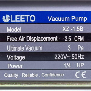 Vacuum pump LEETO XZ-1.5B (1 stage 70 l/min)