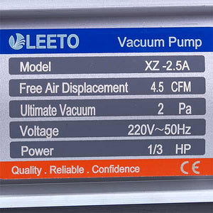 Vacuum pump for air conditioner LEETO XZ-2.5A (1 stage 128 l/min)