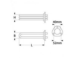 Heating element of boiler for coffee machine La-Pavoni CAFE, PUB series 1500W, 230V, flange 40mm