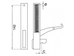 Door hinge hinge for convection oven Tecnoeka KCP, KCV, KF series