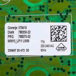 Curing board for Gorenje 672927 EK LP/1-UM PS-15/45-A2-08-5-R/REV18+ washing machine