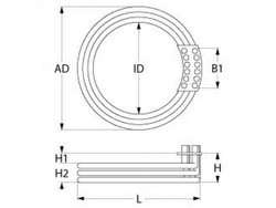 Ten for combi steamer Rational 418376 18000W 230V flange 140x62mm