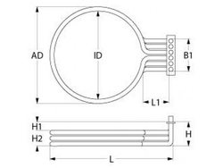 Heat for combi oven Bartscher, Garbin, Equipe 417606 4500W 230V flange 140x25mm