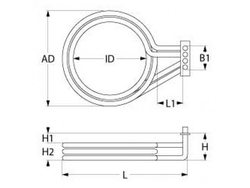 Heat for combi steamer Equipe, Bartscher, Garbin 420534 4000W 230V flange 100x22mm