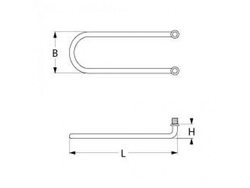 Heating element of tank, bath for dishwasher Aristarco, GIGA 1000W, 230V, flange M10x1