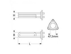 Boiler heater for dishwasher Project Systems 418899 JET500P PLUS 3000W 230V L=265mm B=36mm