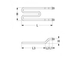 Tank heater, bathtub for dishwasher Cookmax, Meiko DV80, DV120 series 1000-1500W, 200-250V, threaded flange. M14x1.5