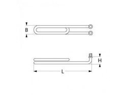 Heating element of tank, bath for dishwasher Lamber 1000W, 230V, flange 1/4"