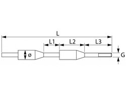 Clamping screw without handle thread M8 L=235mm D=10/10mm for slicer Sirman 696230