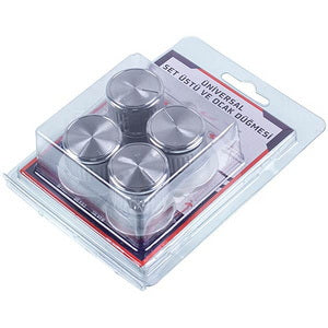 A set of universal adjustment knobs (4 pcs.) for a plate with limbs and springs (silver)