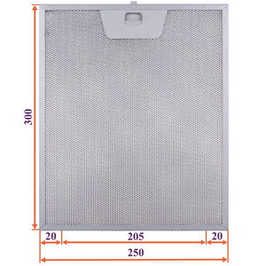 Grease filter for hood (metal) 250x300x8mm (for clips, universal)