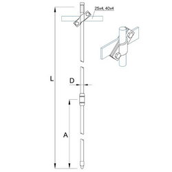 Galvanized threaded grounding kit D-16 mm, L-3 m