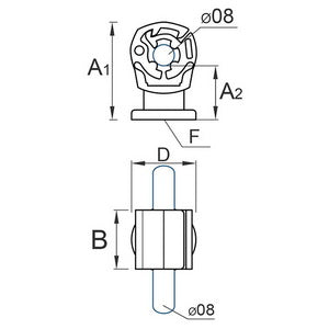 Plastic wire holder M6 01/6 PL G gray
