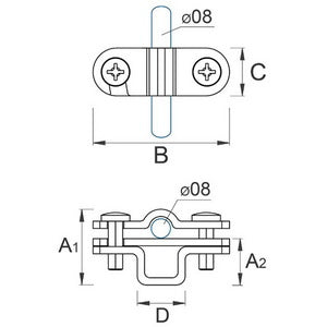 Wire holder steel galvanically galvanized 02/8.3 OC