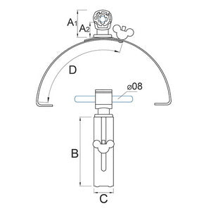 Holder ridge semicircular with plastic 10/OC PL