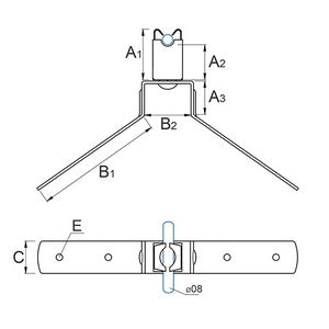 Ridge profile holder made of stainless steel 22/1 Ni