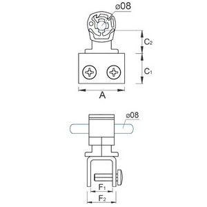 Holder folded steel galvanically galvanized with plastic 09/01 OC PL