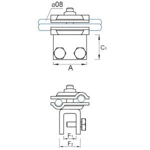 Crimped terminal (universal) steel galvanically galvanized 09/30 OC