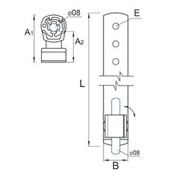 Trimach for tiles L=330mm made of stainless steel with plastic 12/33 Ni PL