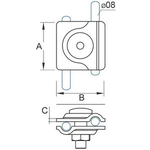 Round conductor clamp (universal) galvanized steel 30/8 OC