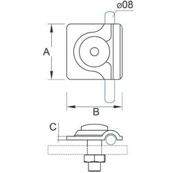 Terminal made of steel, hot-dip galvanized 30/10/1 OCH