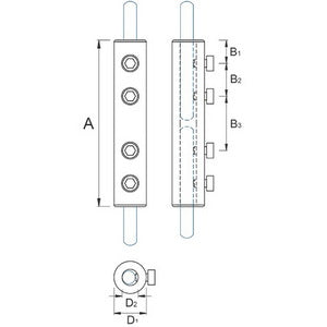 Round conductor clamp longitudinal steel hot-dip galvanized OCH