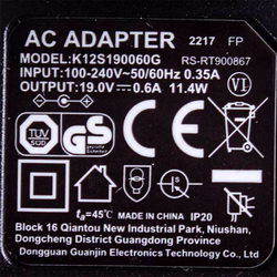 Rowenta robot cleaner Adapter RS-RT900867 K12S190060G 19V 0.6A