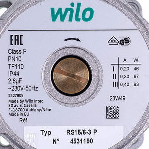 Насос циркуляційний Wilo RS 15/6-3 P 93 Вт для газового котла