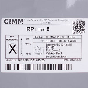 Розширювальний бак CIMM 8 л 3/8'' для газового котла Ferroli Domina/Domitop 24 кВт 39804890