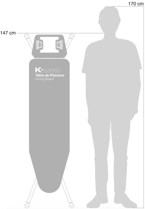 Ironing board Rolser K-UNO Black Tube Blanco/Negro (K01016-2064)