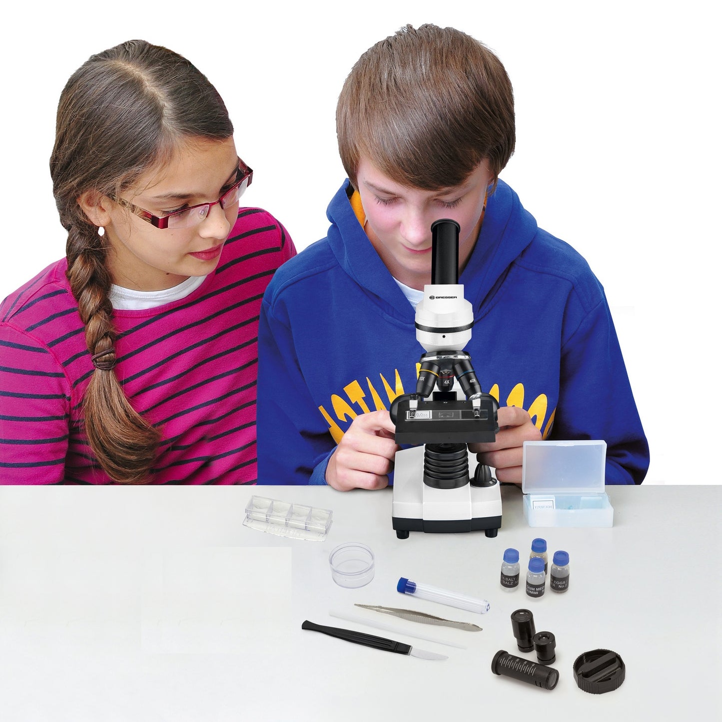 Microscope Bresser Junior Biolux SEL 40x-1600x with adapter for smartphone + case (8855610GYE000)