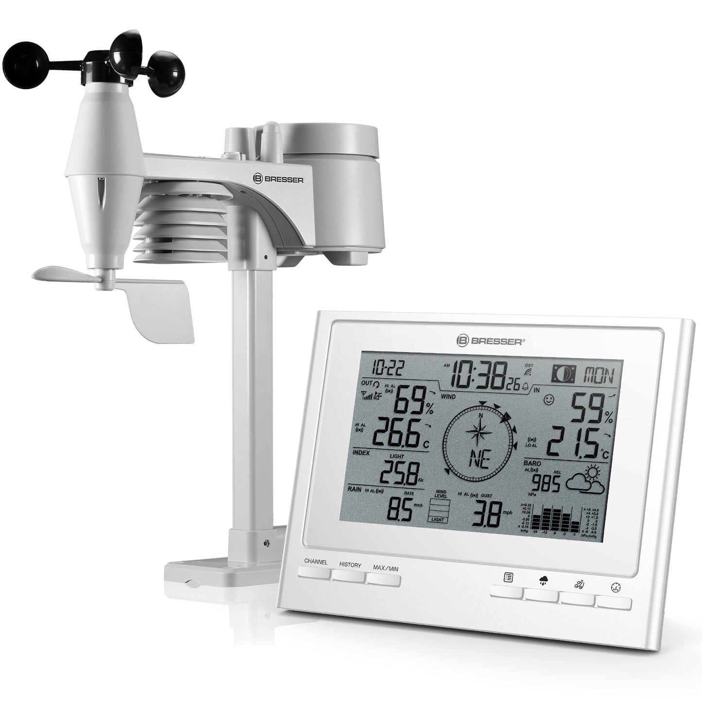 Weather station Bresser 7-in-1 Exclusive Line Weather Center Climate Scout (7003100GYE000)