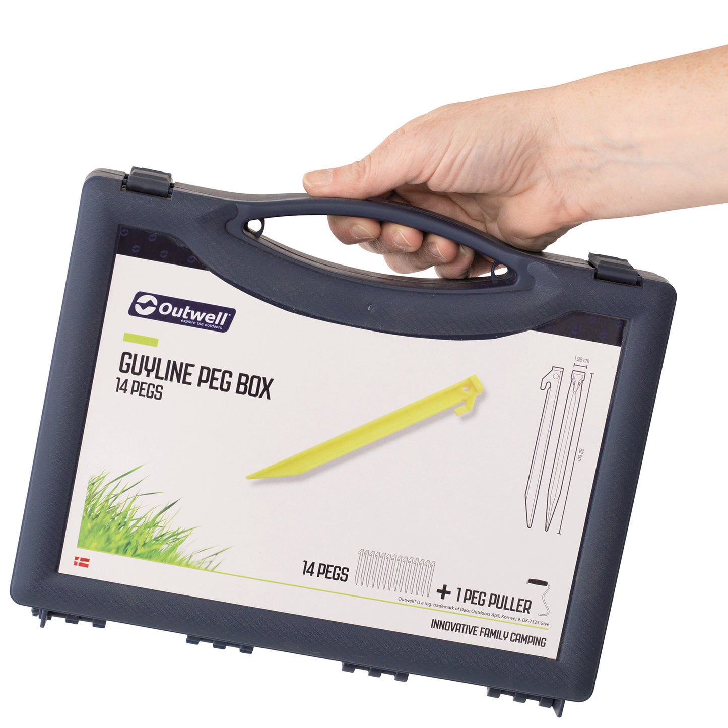Outwell Guyline Peg Box 22 cm 14 pcs. Luminous Green (650775)