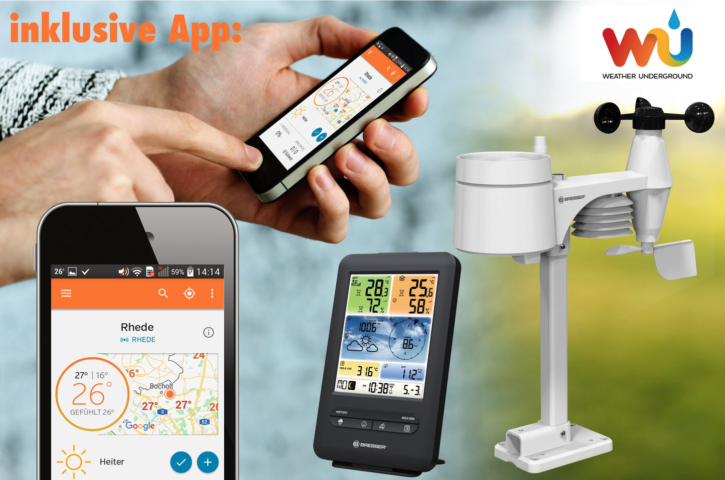 Weather station Bresser Weather Center 5-in-1 V WIFI Professional color (7002585)