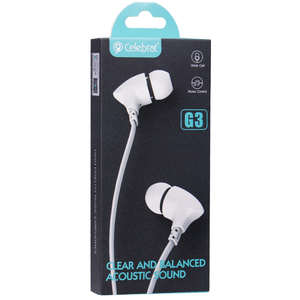 Headphones with microphone 3.5mm Celebrat G3 – Black