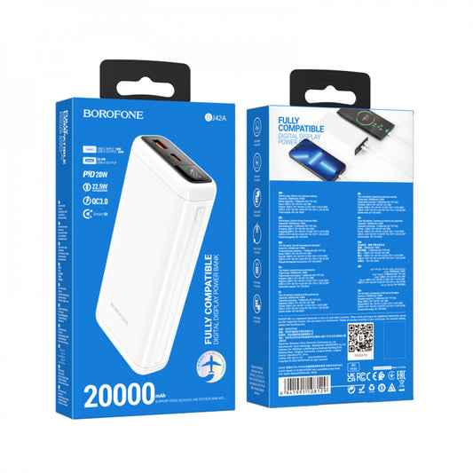 Power Bank 20000 mAh – Borofone BJ42A 22.5W+PD20W – White